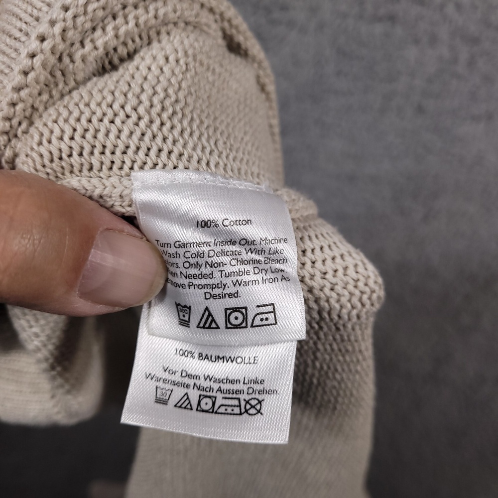 Eddie Bauer Mens 2XL Mock Neck Quarter Zip Long Sleeve Sweatshirt Cream YKK - Picture 8 of 9